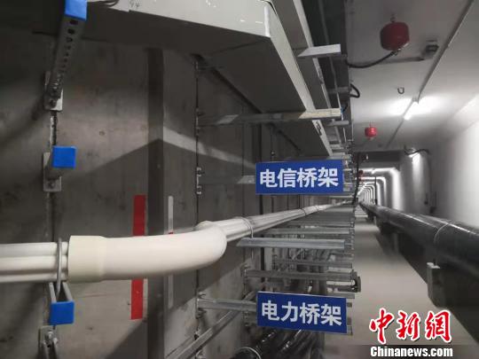 圖為綜合地下管廊待安裝區域的不同類型橋架?！「呖档?攝